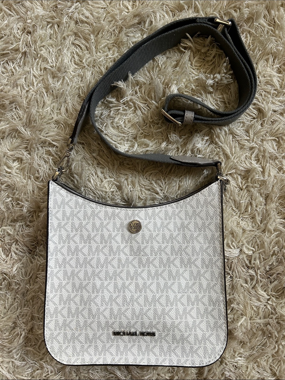 Michael Kors Gray and white small crossbody Bag